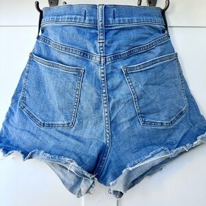 Madewell High Rise Button Fly Raw Hem Jean Shorts  - Size 28